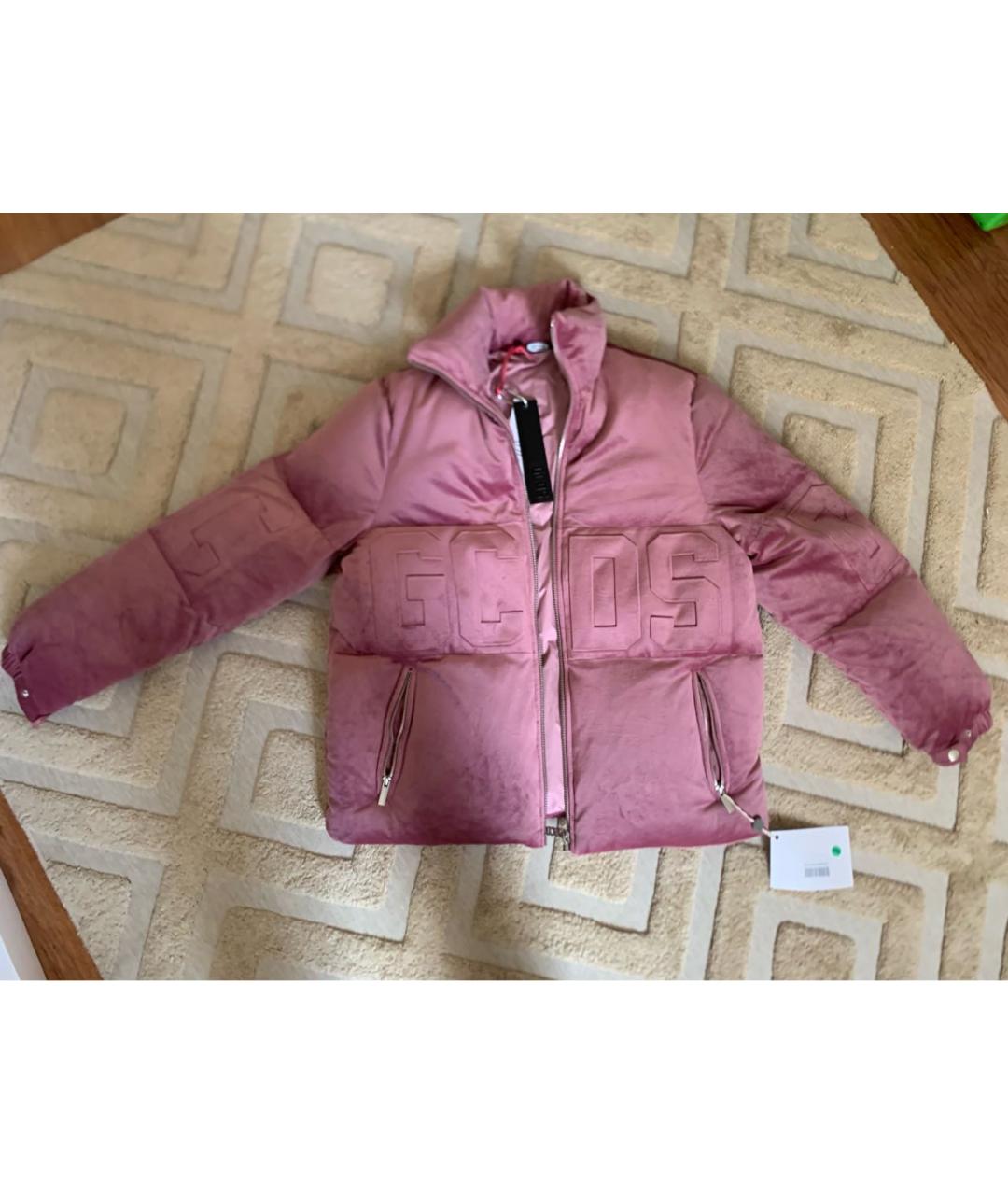 GCDS Розовый бархатный пуховик, фото 2