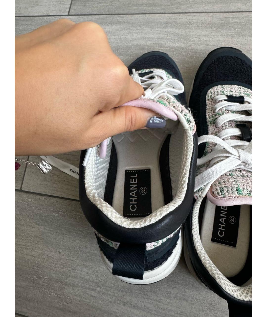 CHANEL Бирюзовые замшевые кроссовки, фото 5