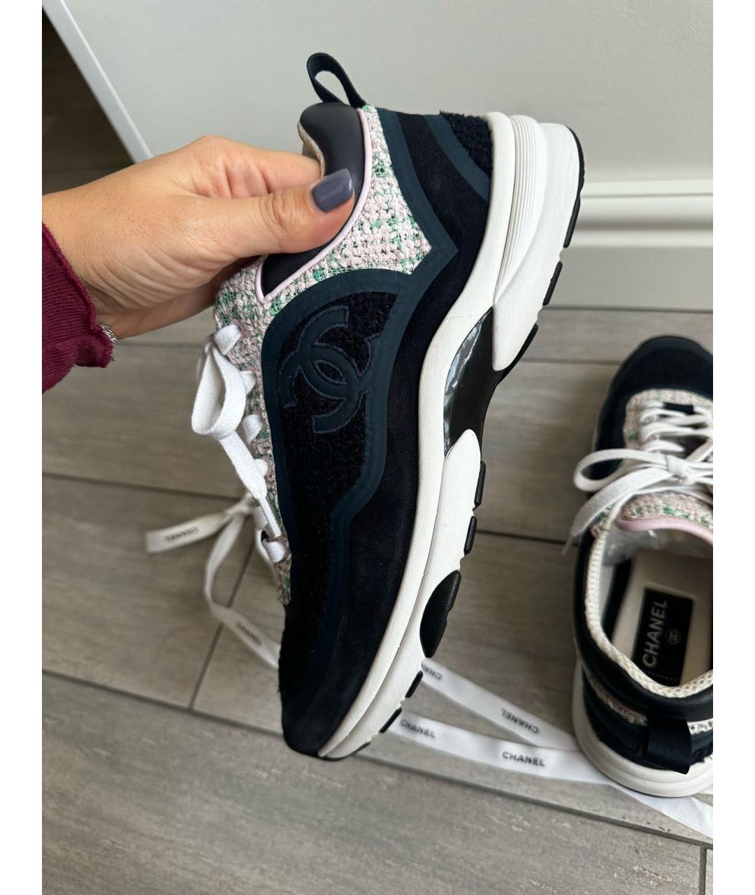 CHANEL Бирюзовые замшевые кроссовки, фото 8