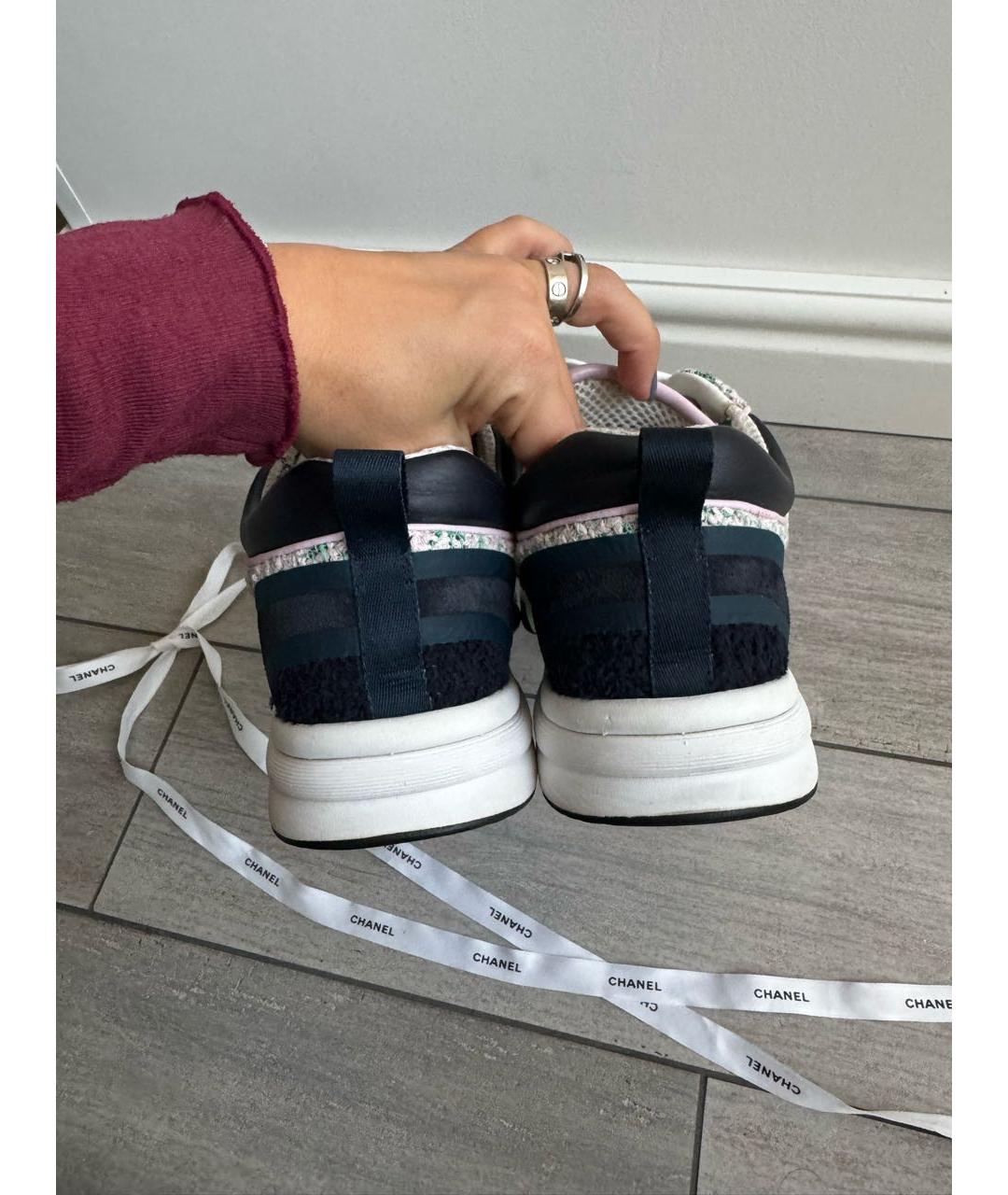 CHANEL Бирюзовые замшевые кроссовки, фото 6