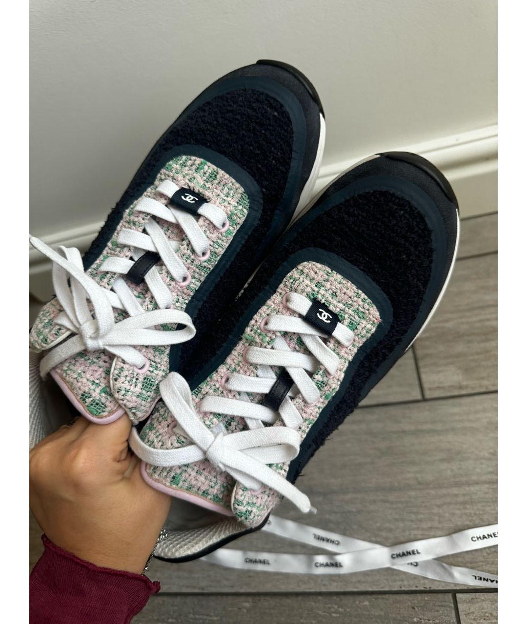 CHANEL Бирюзовые замшевые кроссовки, фото 3