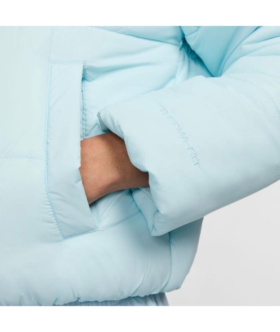 NIKE Голубой полиэстеровый пуховик, фото 4