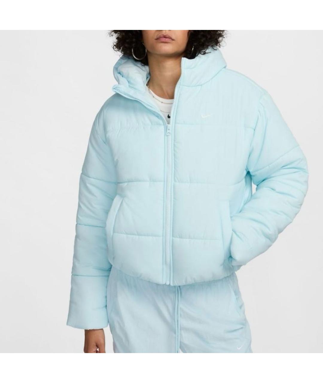 NIKE Голубой полиэстеровый пуховик, фото 2