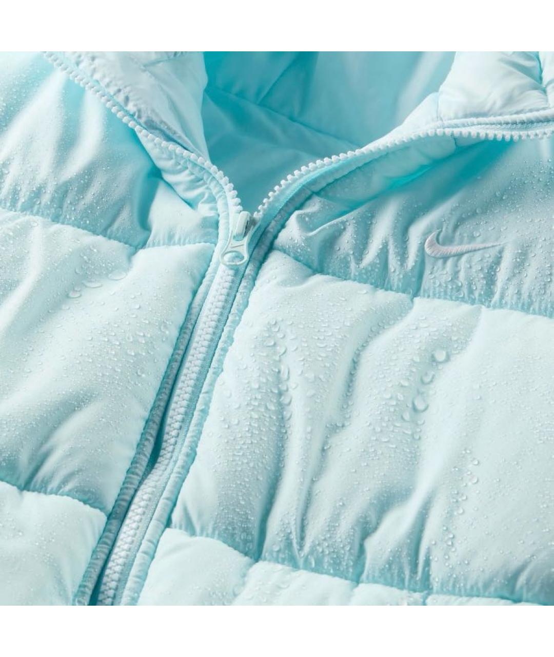 NIKE Голубой полиэстеровый пуховик, фото 5
