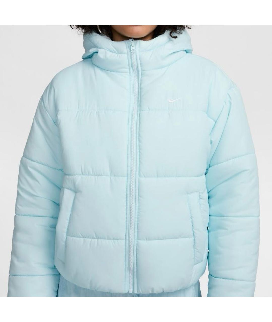 NIKE Голубой полиэстеровый пуховик, фото 3