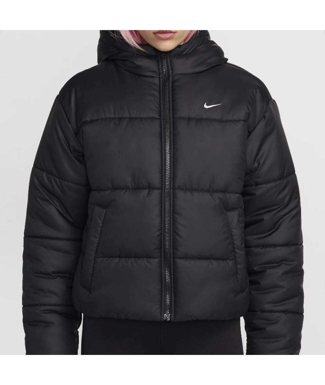 NIKE Черный полиэстеровый пуховик, фото 5