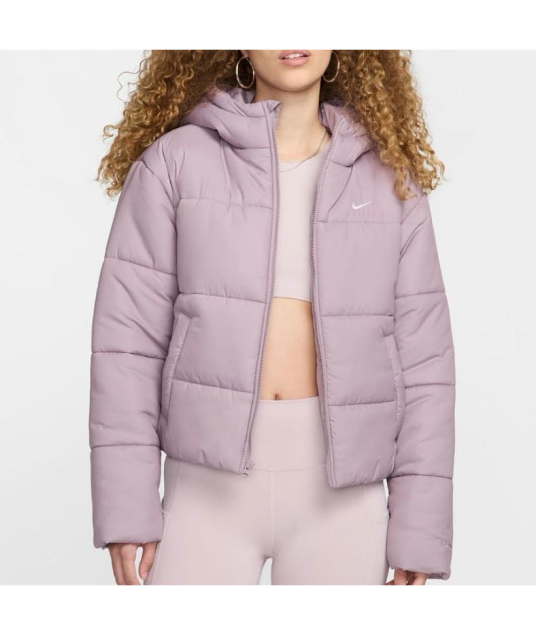 NIKE Фиолетовый полиэстеровый пуховик, фото 2