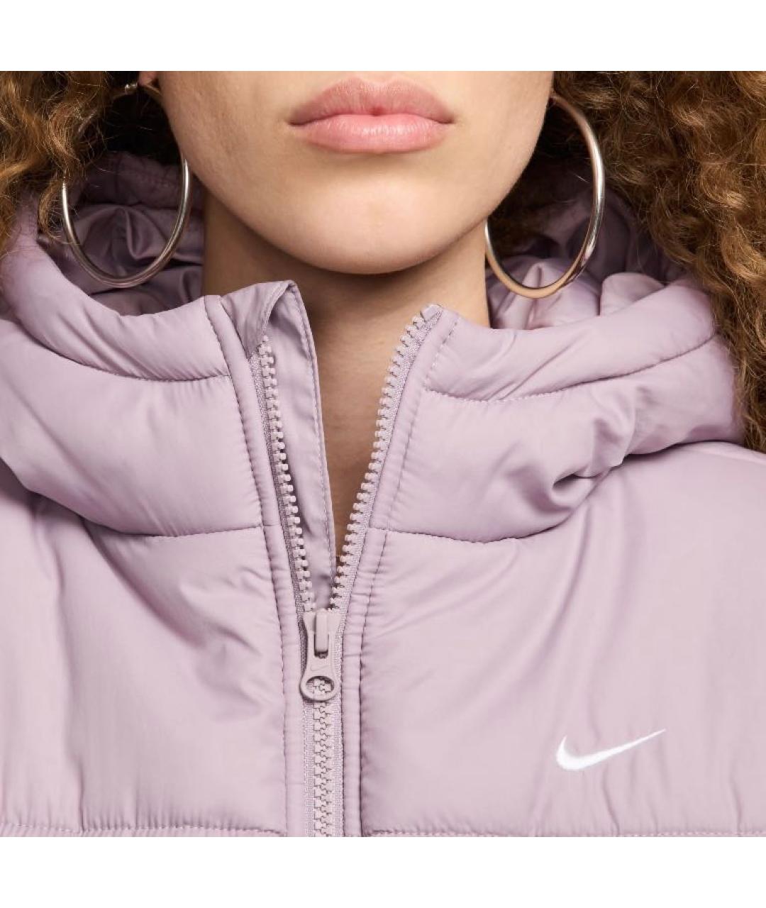 NIKE Фиолетовый полиэстеровый пуховик, фото 3