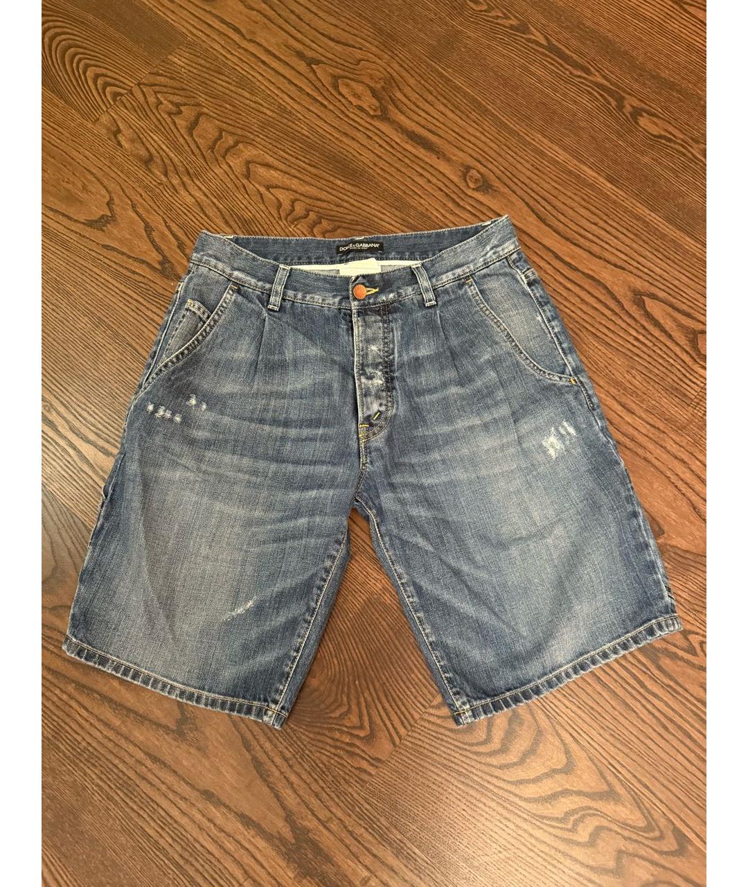 DOLCE&GABBANA Синие хлопковые шорты, фото 7