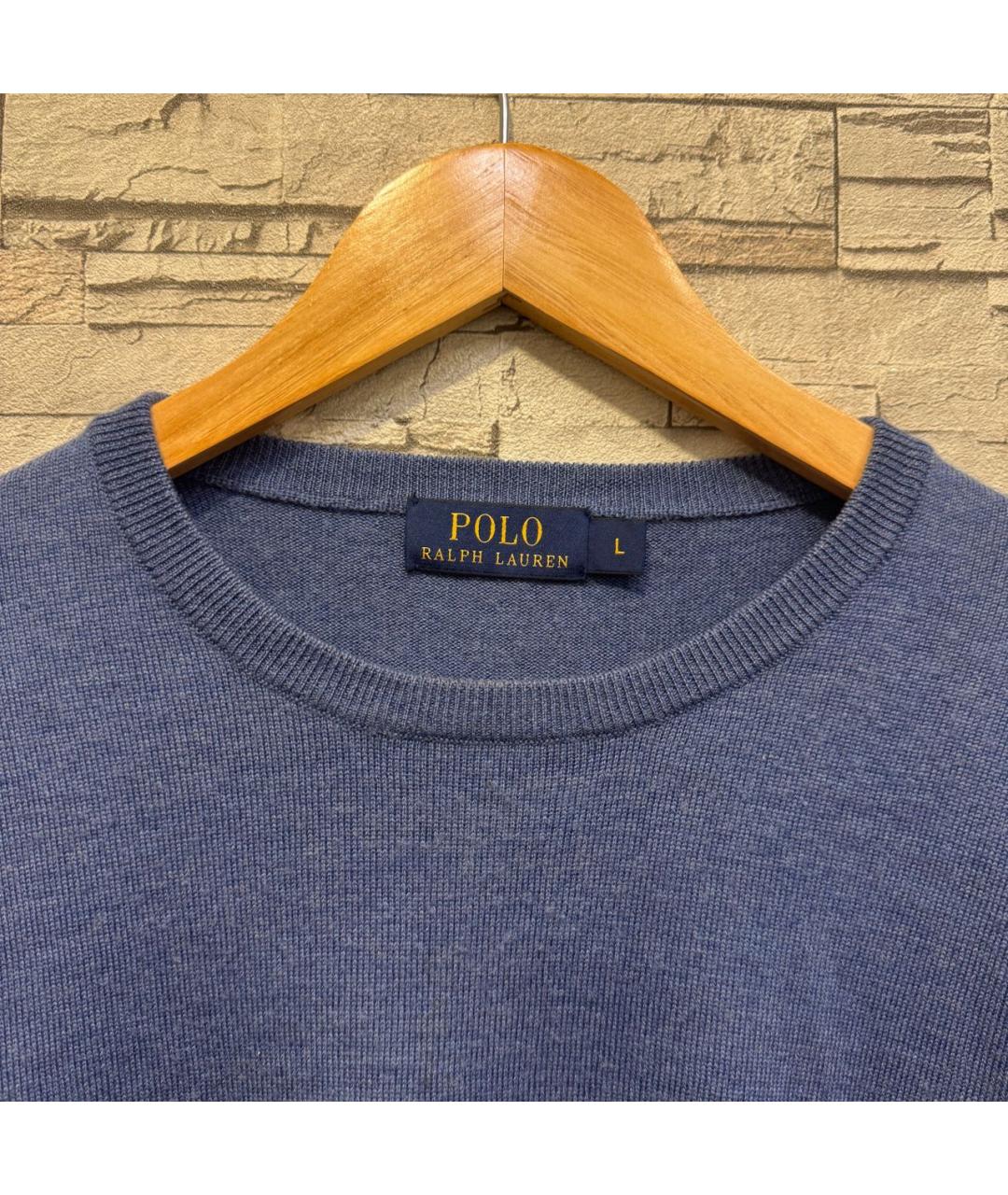 POLO RALPH LAUREN Синий шерстяной джемпер / свитер, фото 3