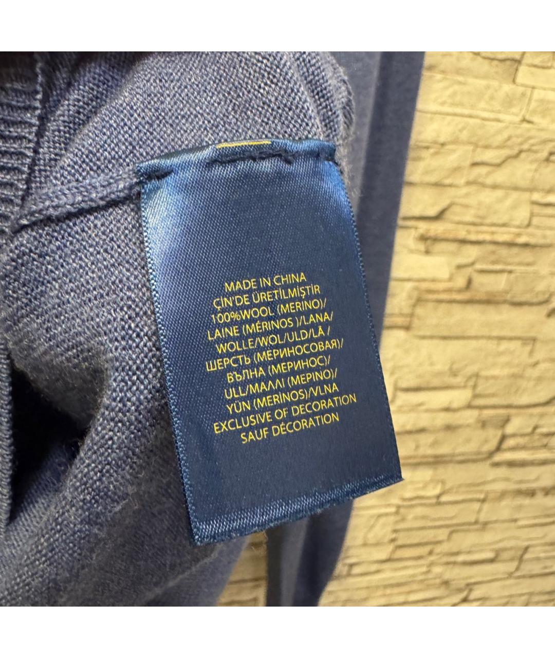 POLO RALPH LAUREN Синий шерстяной джемпер / свитер, фото 7