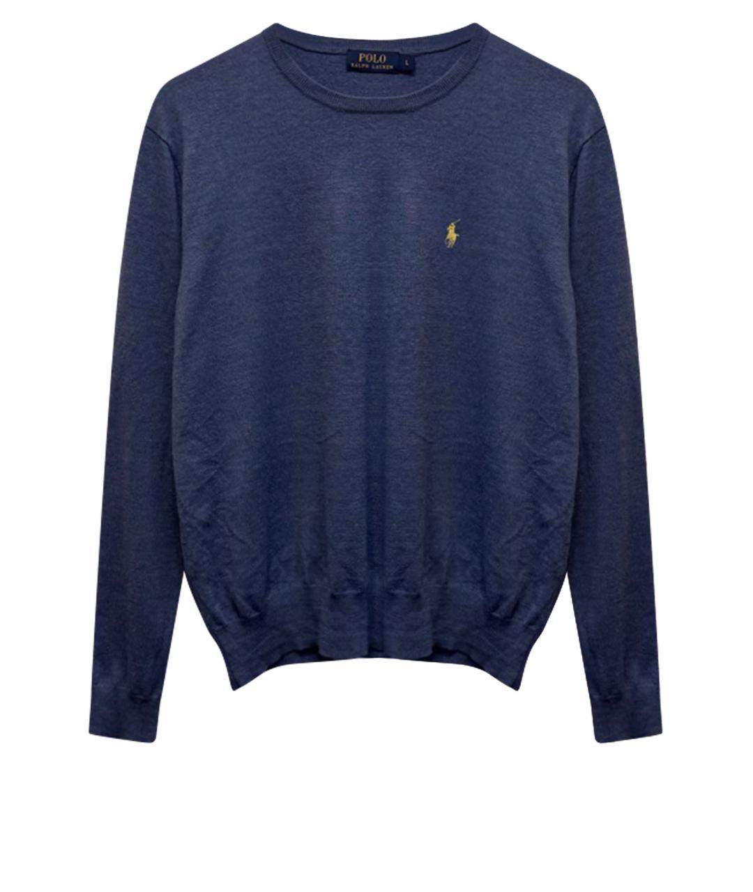 POLO RALPH LAUREN Синий шерстяной джемпер / свитер, фото 1