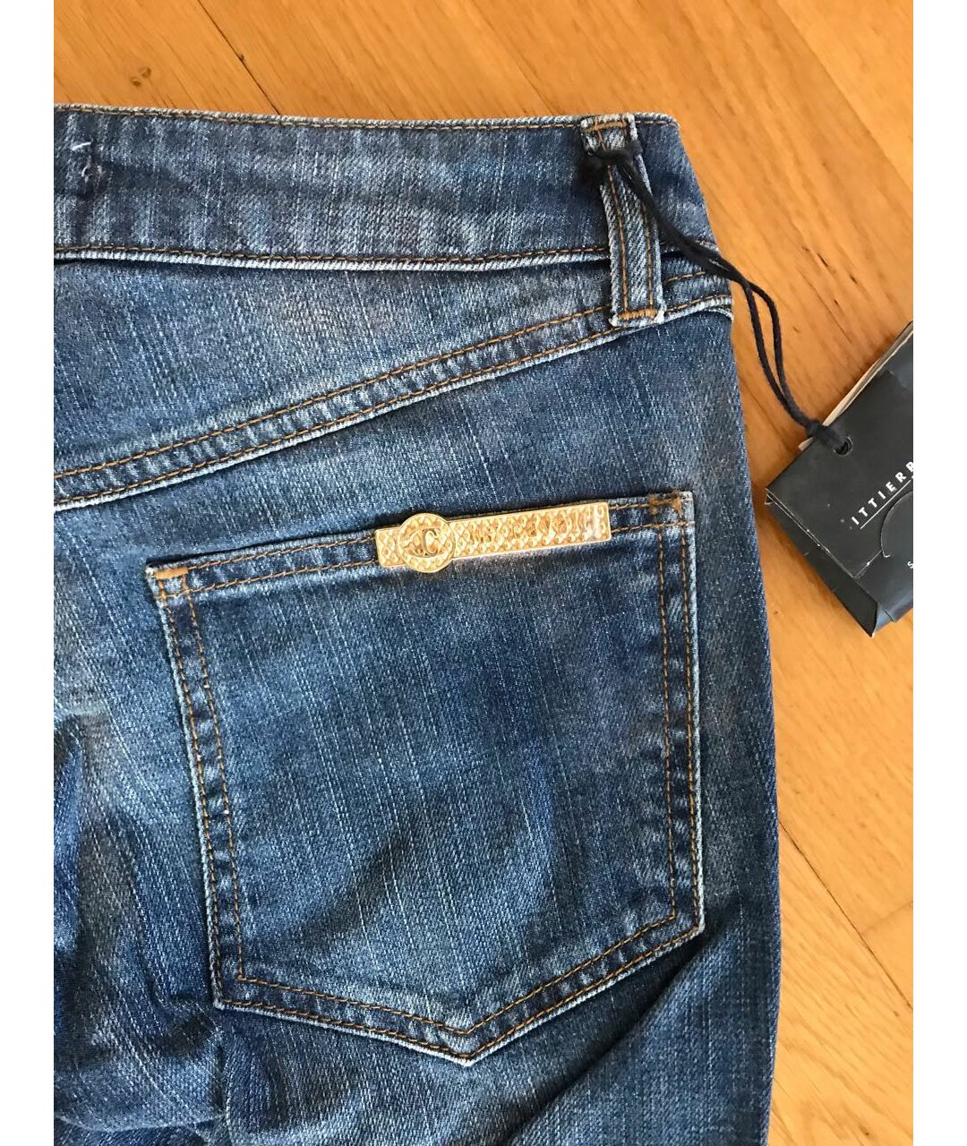 JUST CAVALLI Синие хлопко-эластановые прямые джинсы, фото 5