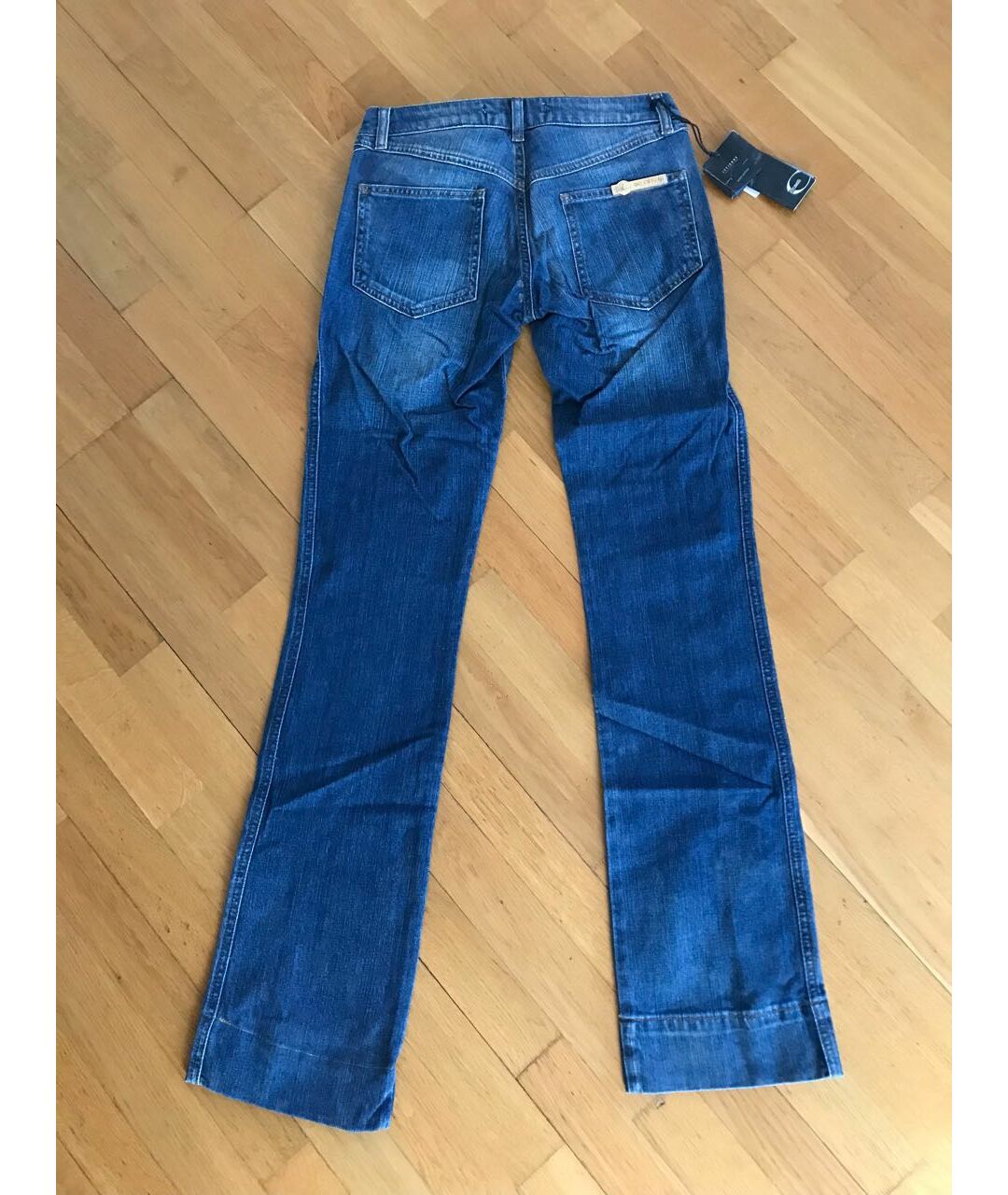 JUST CAVALLI Синие хлопко-эластановые прямые джинсы, фото 2