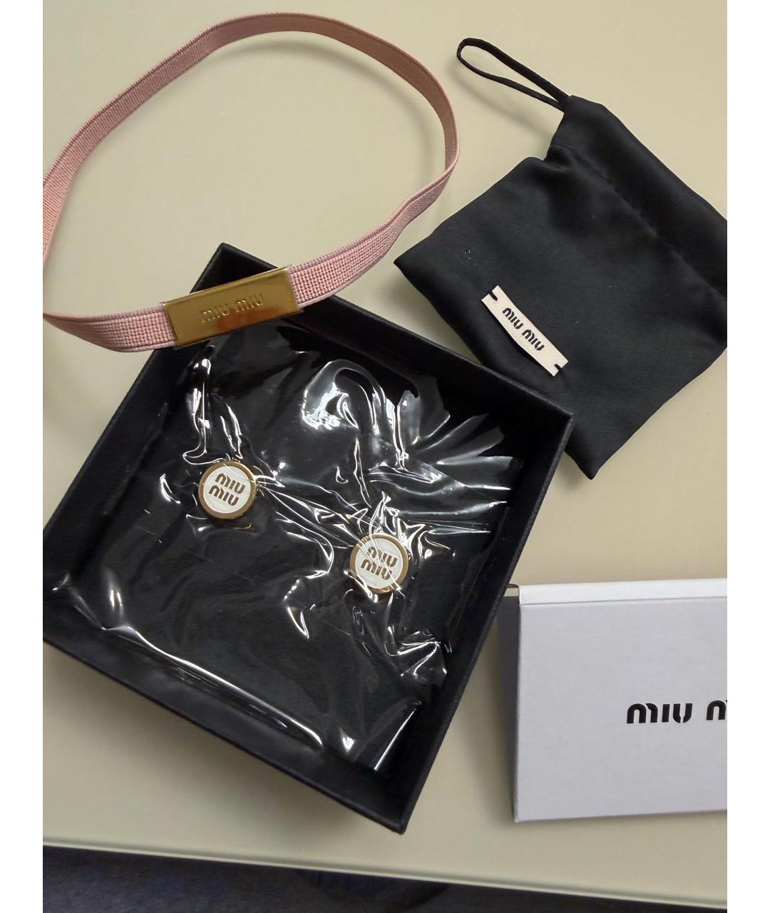 MIU MIU Белые металлические серьги, фото 7