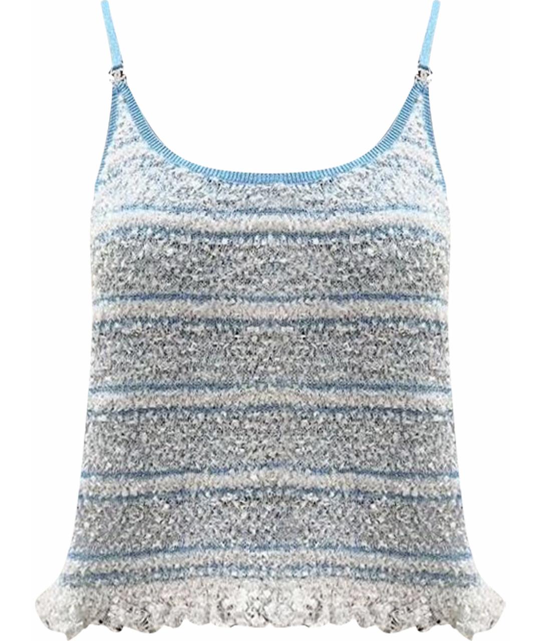 CHANEL Голубая хлопковая майка, фото 1