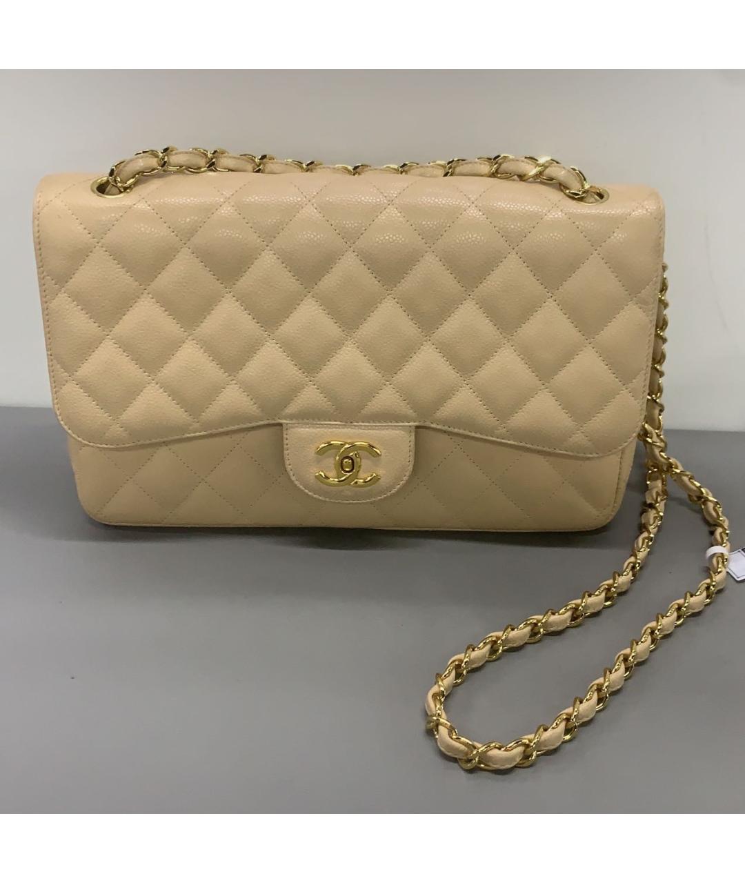 CHANEL Бежевая кожаная сумка через плечо, фото 2