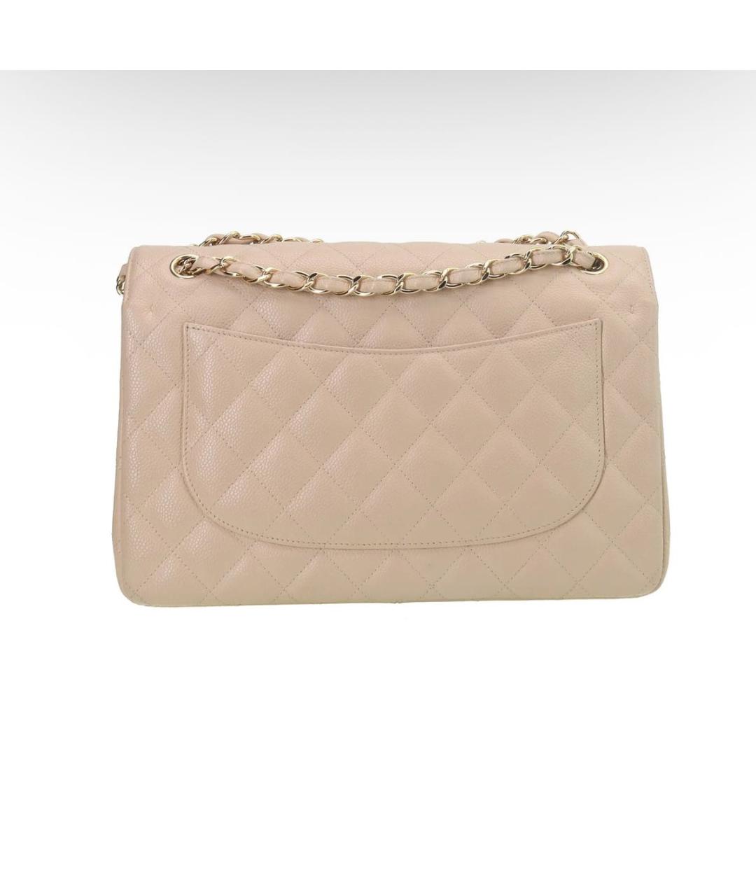 CHANEL Бежевая кожаная сумка через плечо, фото 4