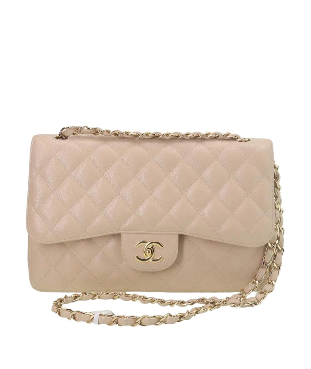 CHANEL Бежевая кожаная сумка через плечо, фото 1