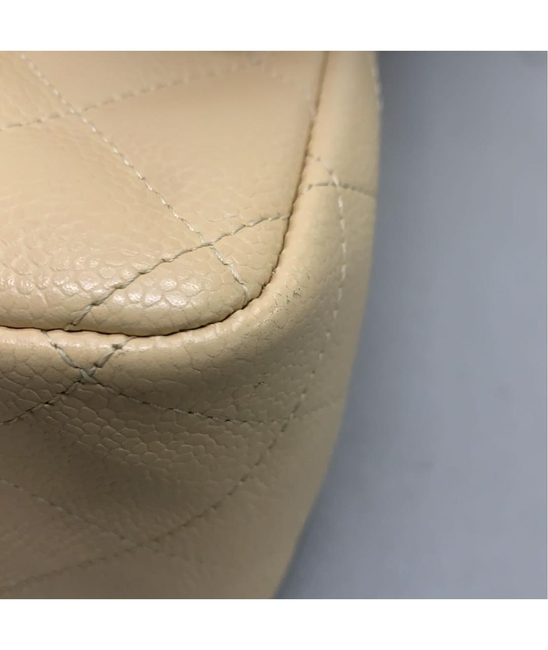 CHANEL Бежевая кожаная сумка через плечо, фото 7