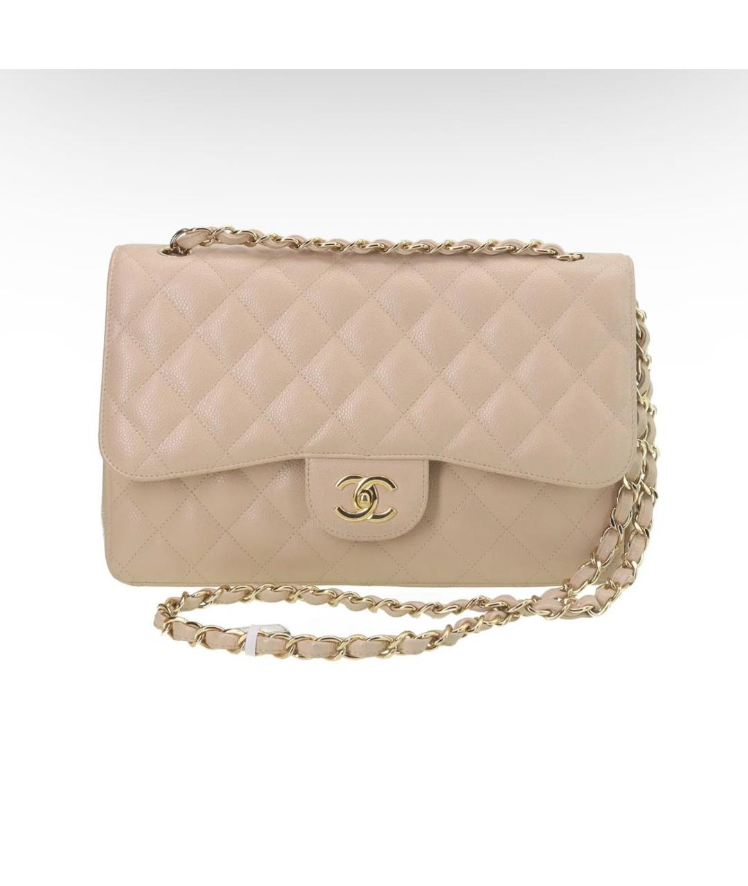 CHANEL Бежевая кожаная сумка через плечо, фото 9