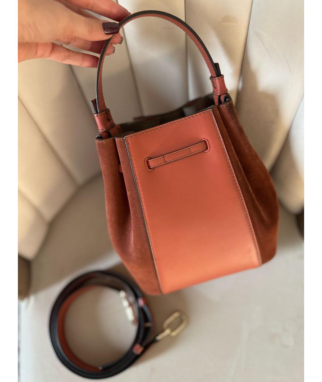 FURLA Коричневая кожаная сумка через плечо, фото 4