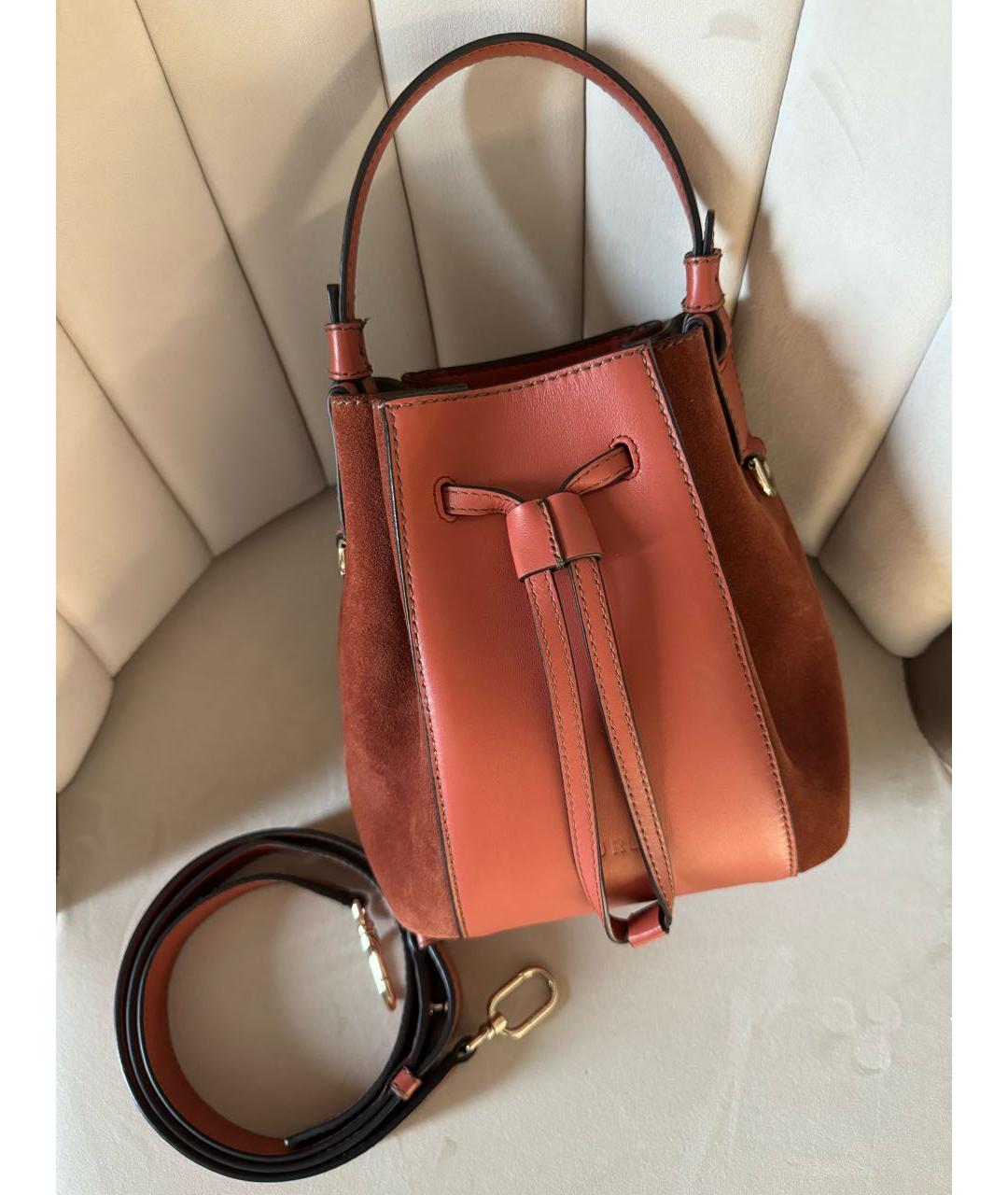 FURLA Коричневая кожаная сумка через плечо, фото 2