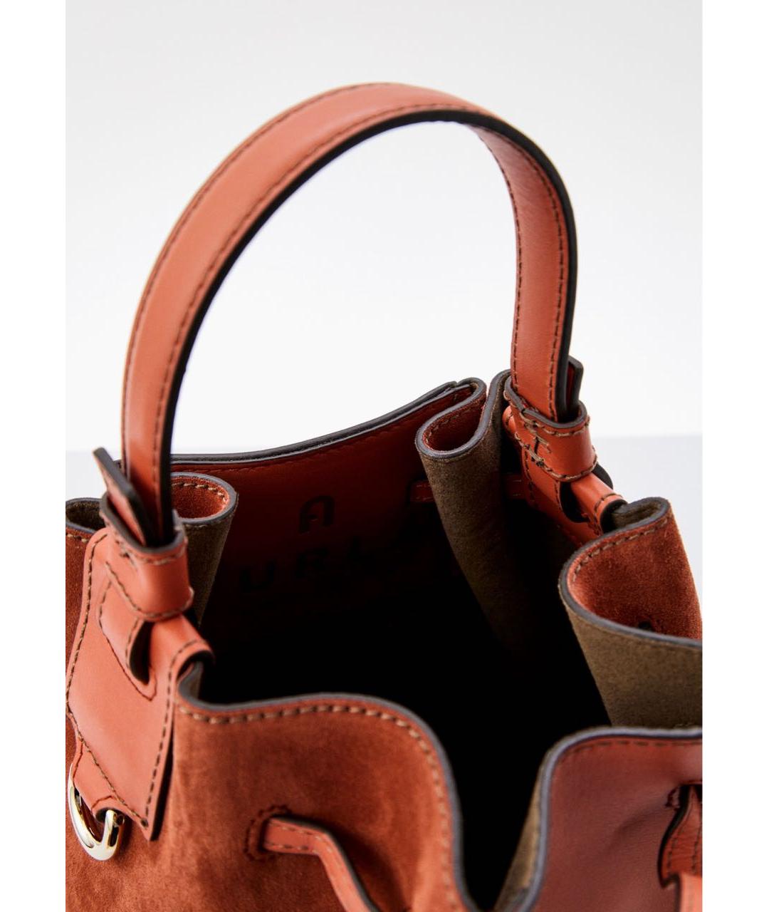 FURLA Коричневая кожаная сумка через плечо, фото 5