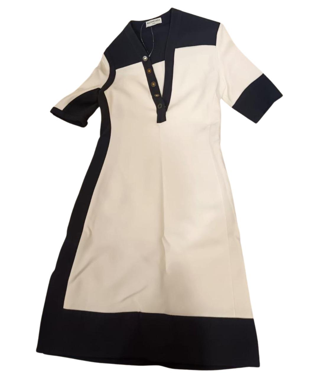 BALENCIAGA Бежевое ацетатное повседневное платье, фото 1