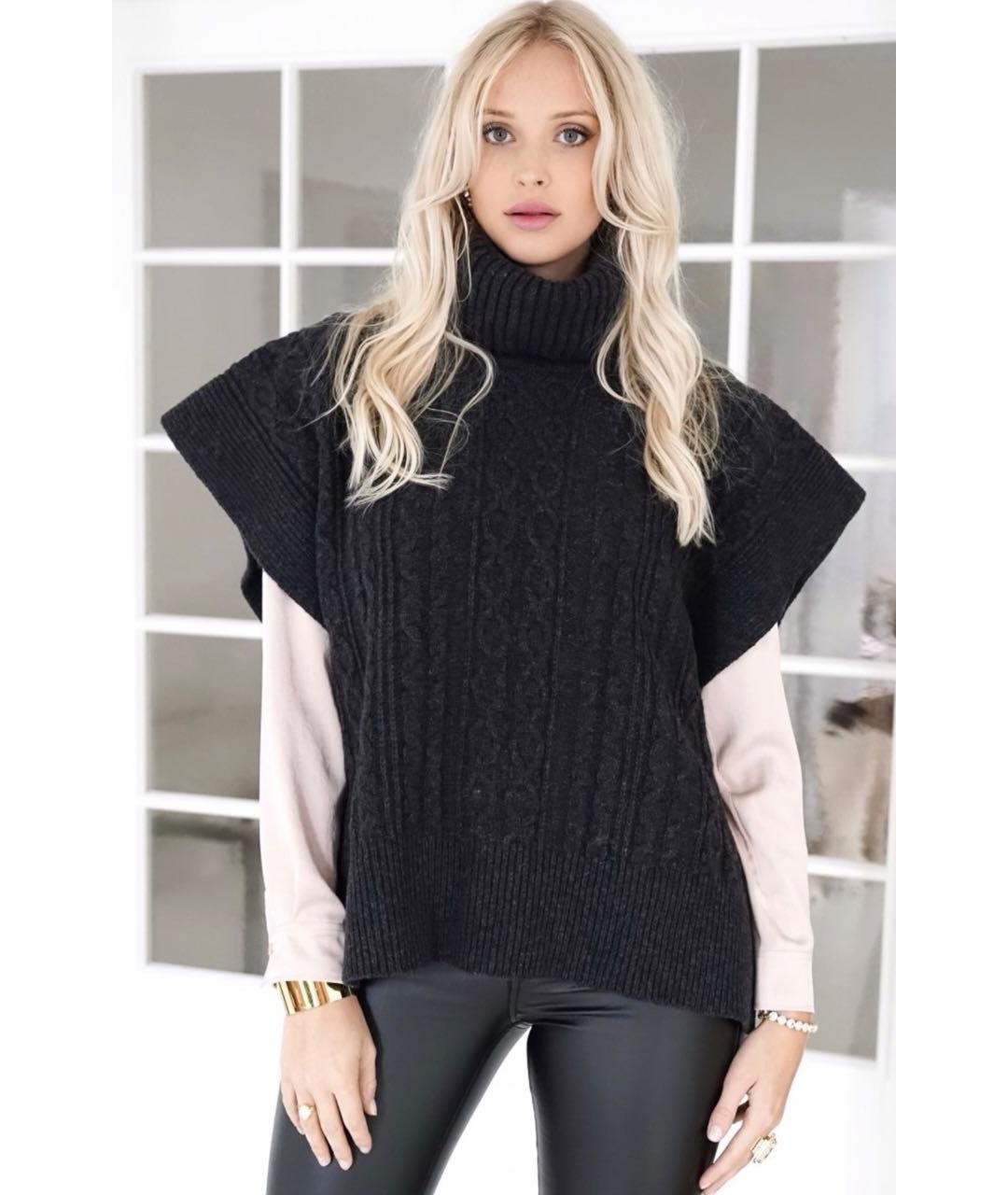 SEE BY CHLOE Антрацитовая шерстяная жилетка, фото 2