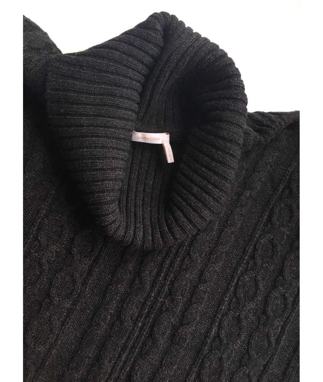 SEE BY CHLOE Антрацитовая шерстяная жилетка, фото 4