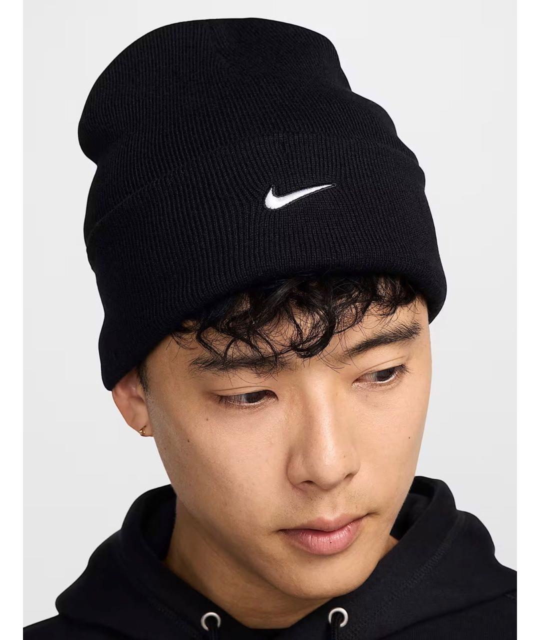 NIKE Черная синтетическая шапка, фото 4