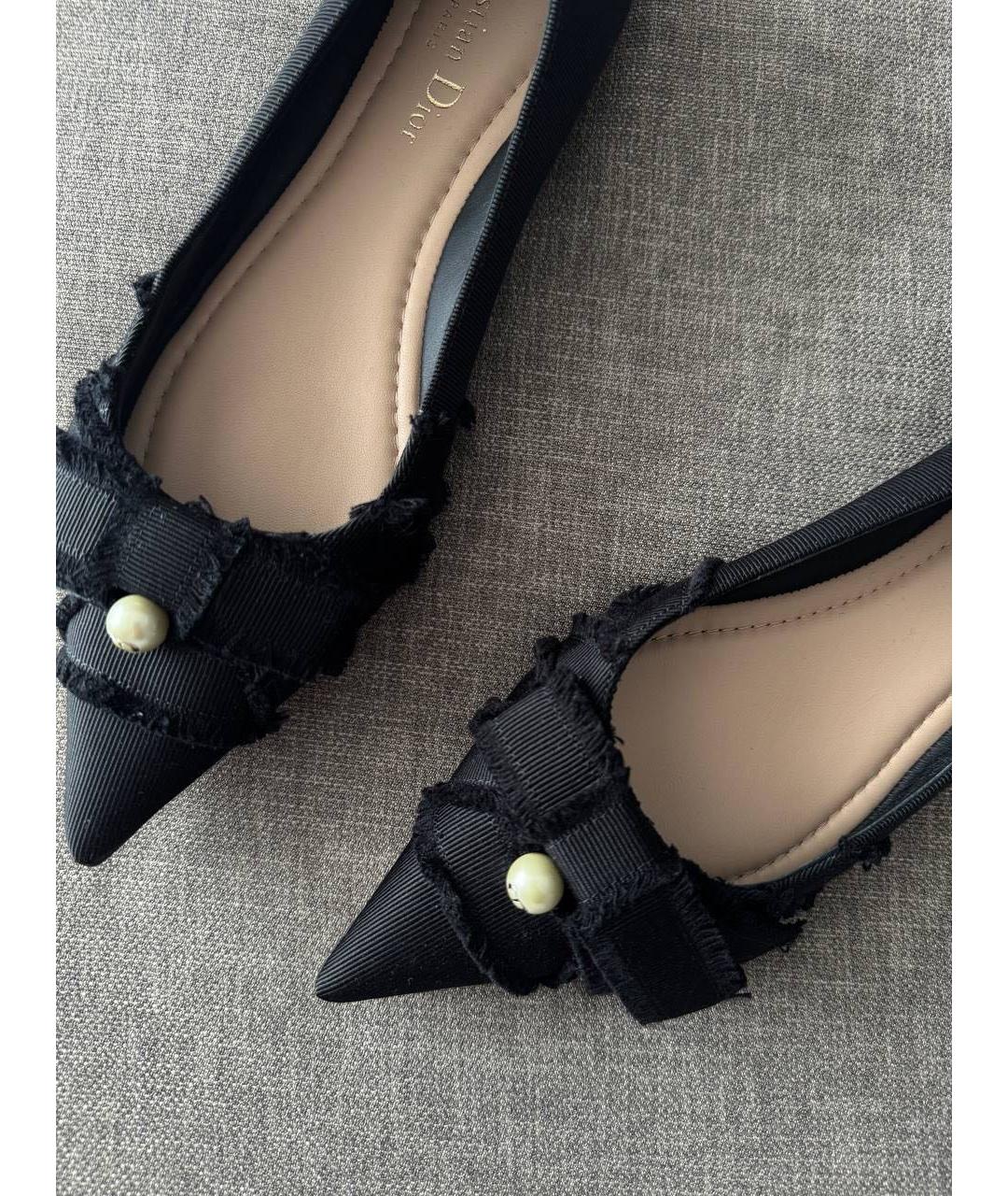 CHRISTIAN DIOR Черные текстильные балетки, фото 2