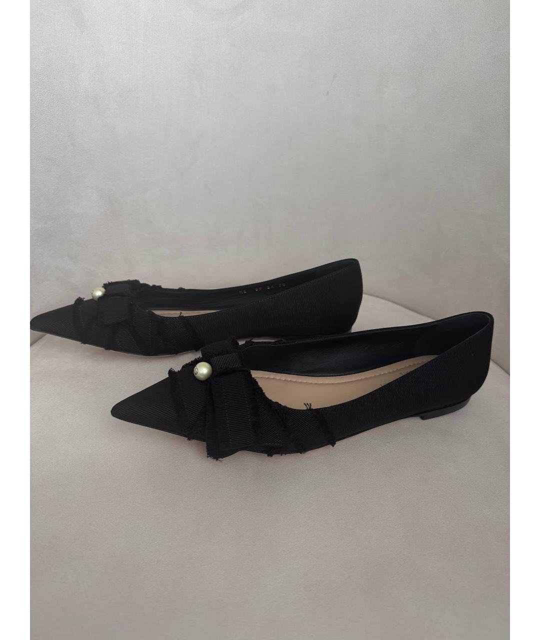 CHRISTIAN DIOR Черные текстильные балетки, фото 3