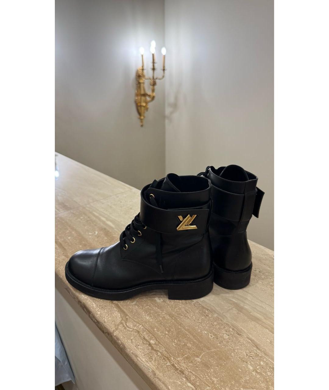 LOUIS VUITTON Черные кожаные ботинки, фото 4
