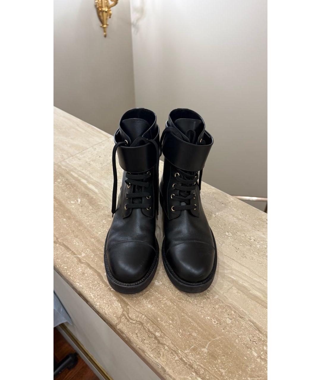 LOUIS VUITTON Черные кожаные ботинки, фото 2