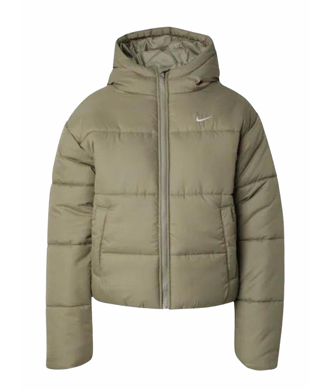 NIKE Хаки полиэстеровый пуховик, фото 1