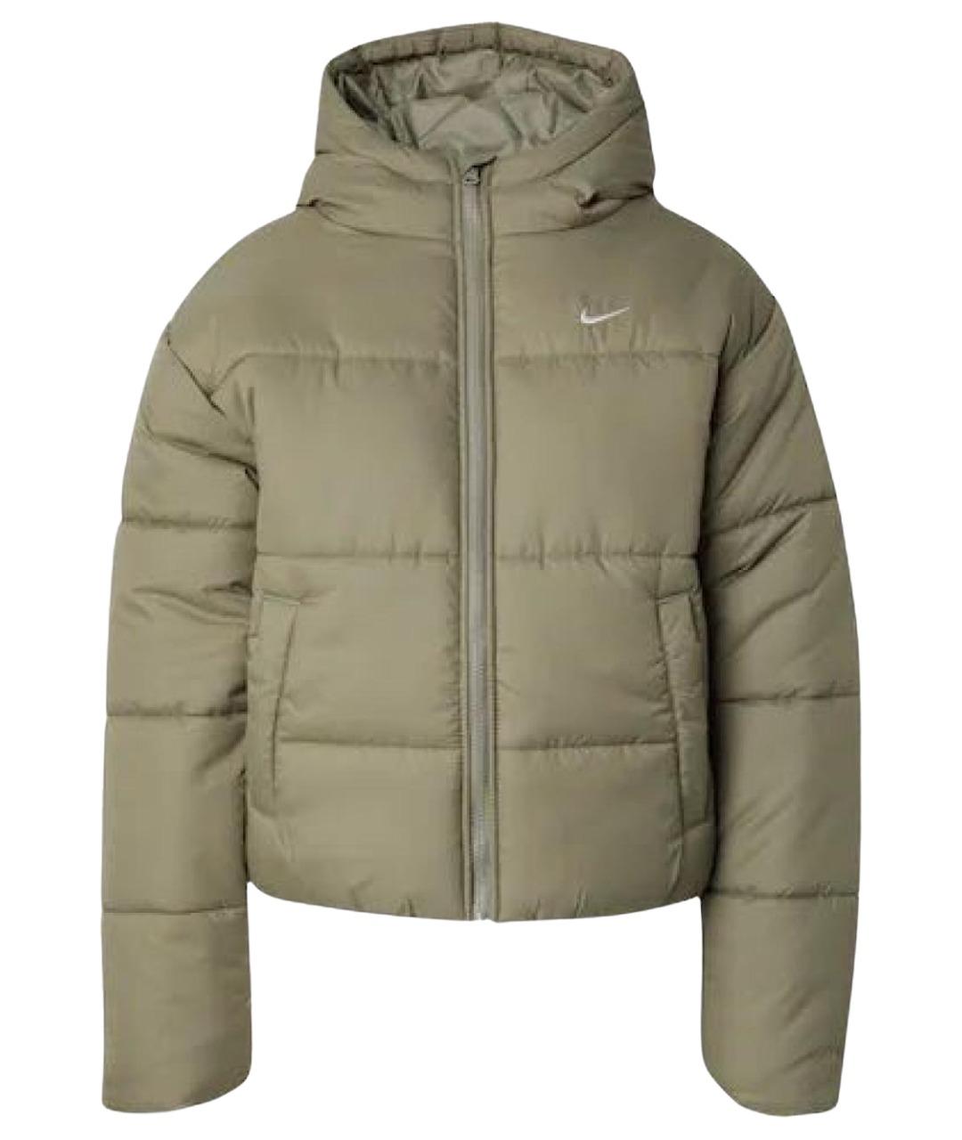 NIKE Хаки полиэстеровый пуховик, фото 1