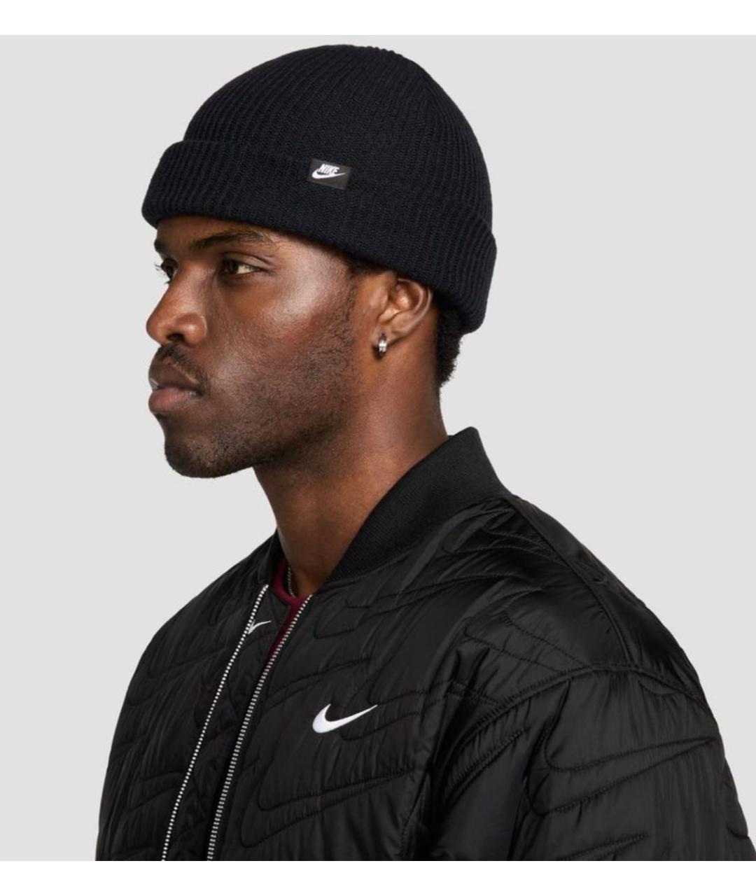 NIKE Черная синтетическая шапка, фото 4