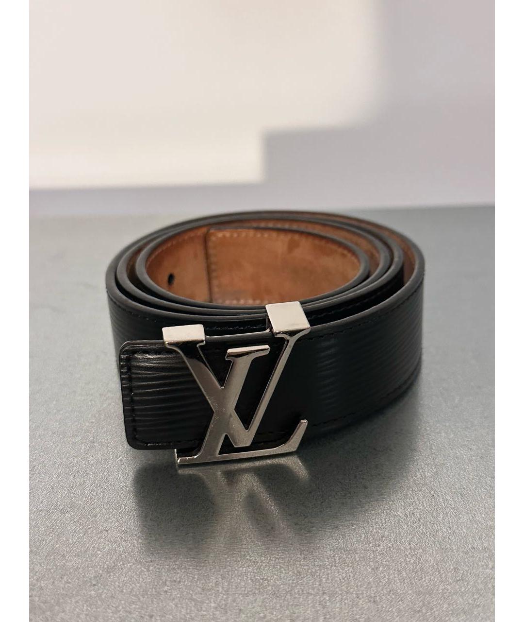 LOUIS VUITTON Черный кожаный ремень, фото 2