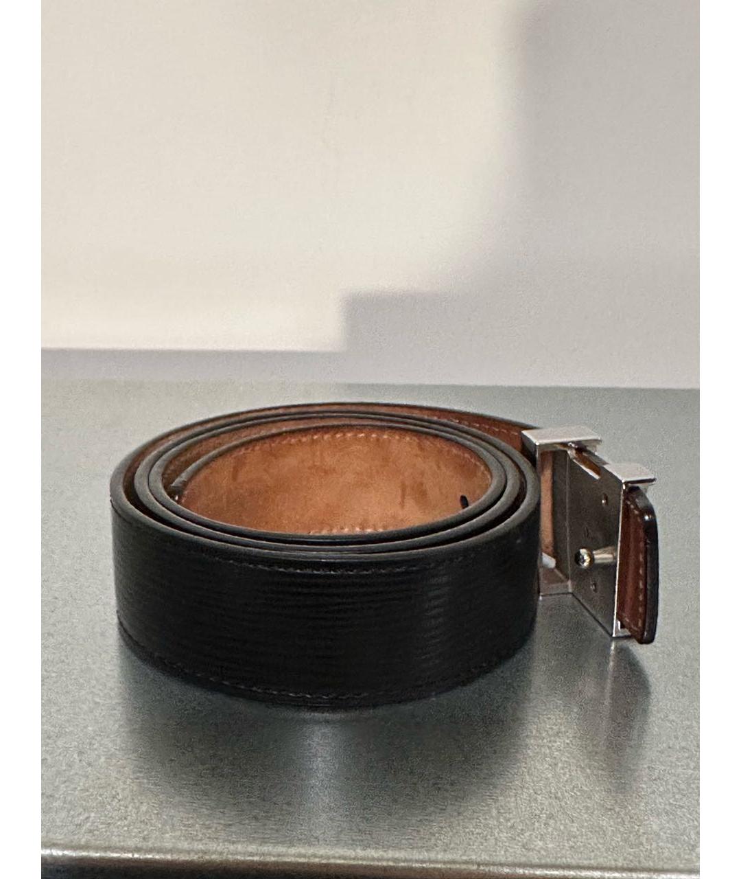 LOUIS VUITTON Черный кожаный ремень, фото 3