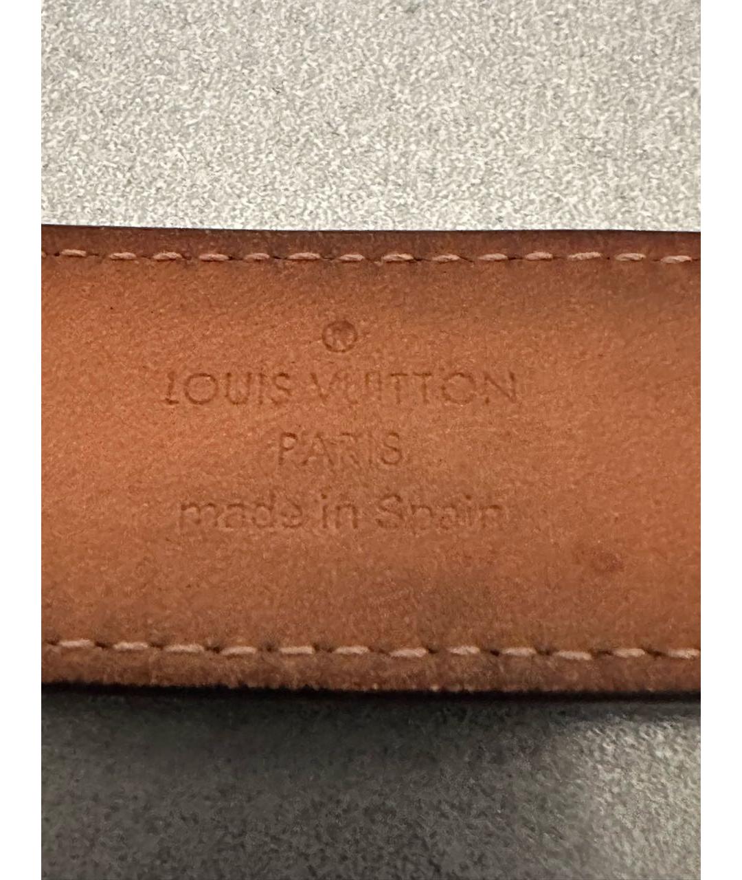 LOUIS VUITTON Черный кожаный ремень, фото 7