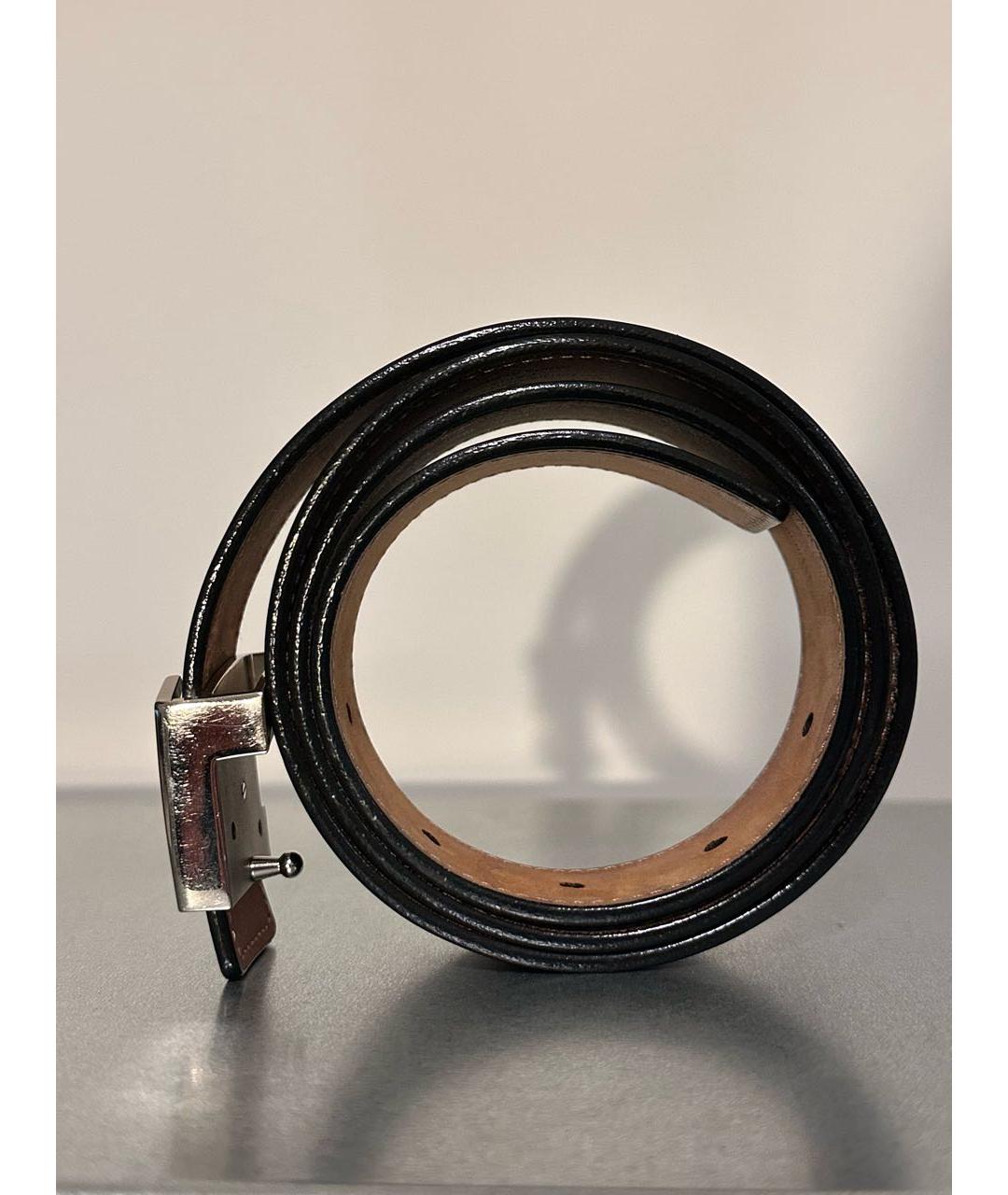 LOUIS VUITTON Черный кожаный ремень, фото 4
