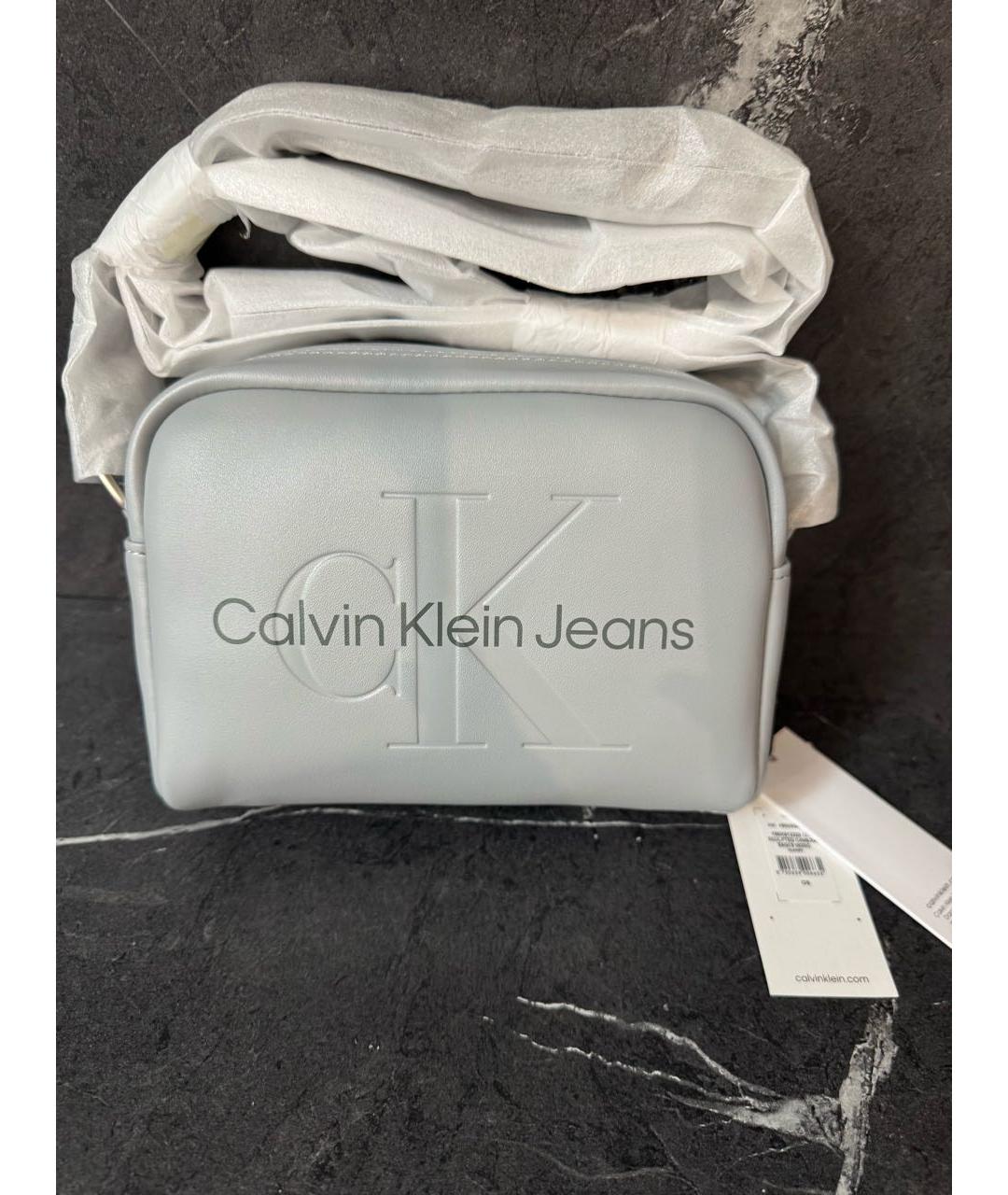 CALVIN KLEIN Серая сумка через плечо из искусственной кожи, фото 9