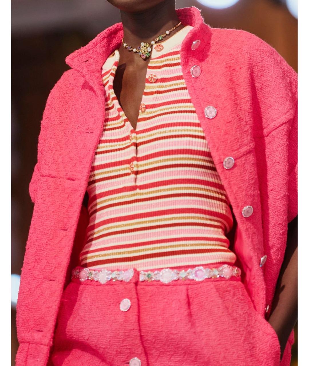 CHANEL Розовая хлопковая футболка, фото 3