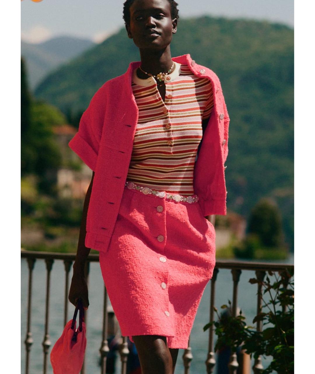 CHANEL Розовая хлопковая футболка, фото 2