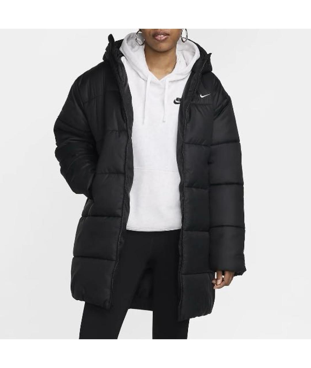NIKE Черный полиэстеровый пуховик, фото 4