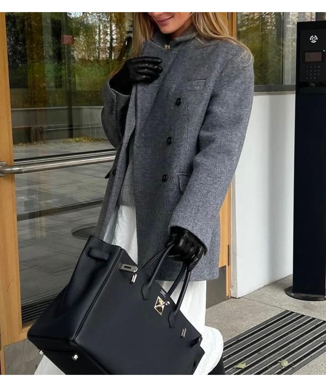 12 STOREEZ Серое шерстяное пальто, фото 4