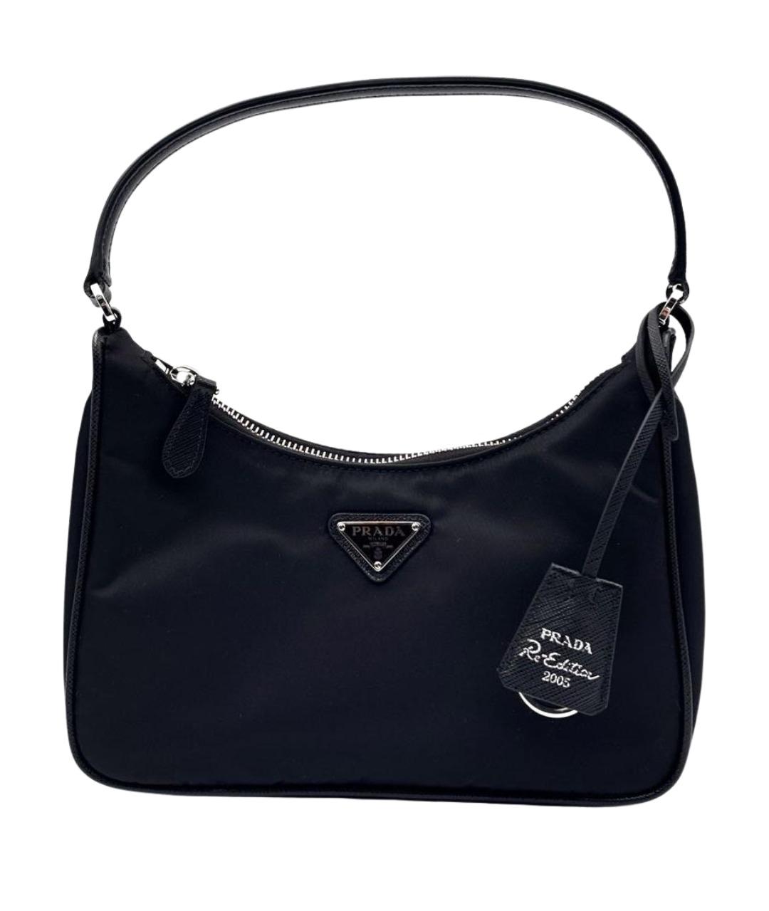 PRADA Черная тканевая сумка с короткими ручками, фото 1