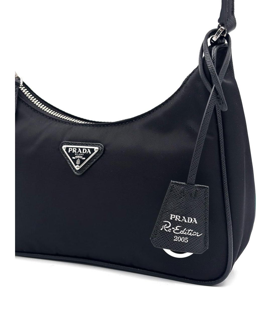 PRADA Черная тканевая сумка с короткими ручками, фото 3